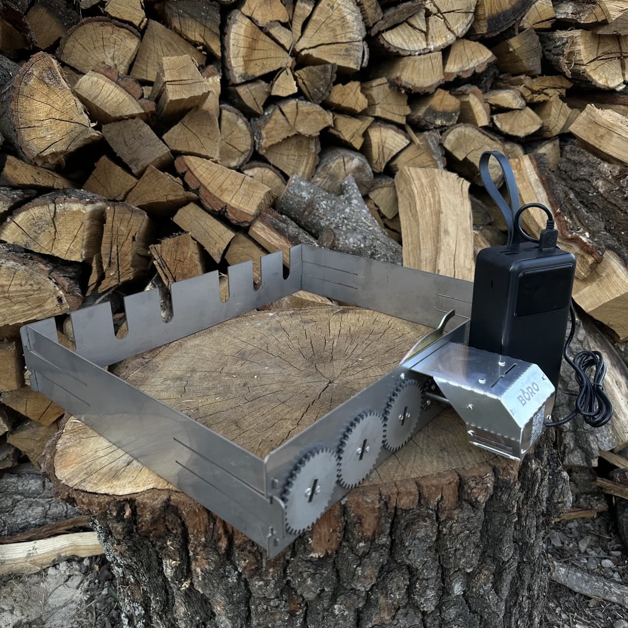 Автоматична шашличниця на 8 шампурів з нержавійки