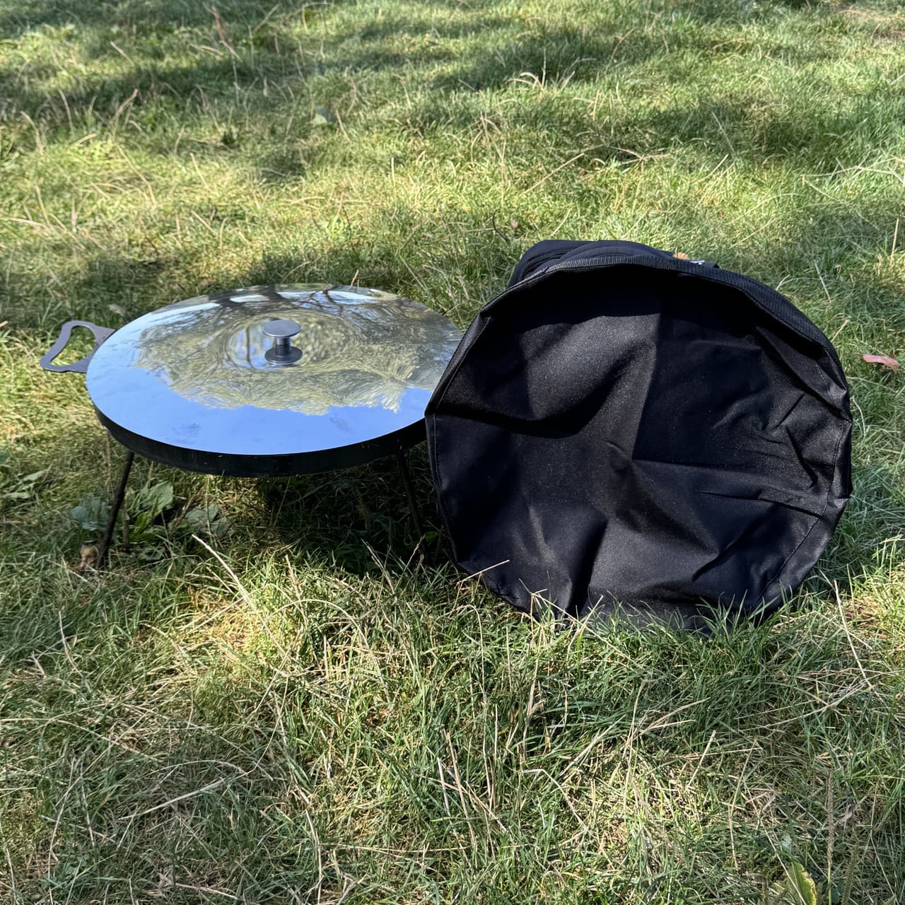 Сковорода из диска 50см с крышкой нержавейкой и чехлом